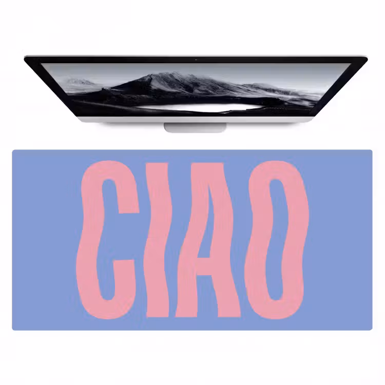 Bureau onderlegger - Ciao - Roze - Blauw - Golvend — 1