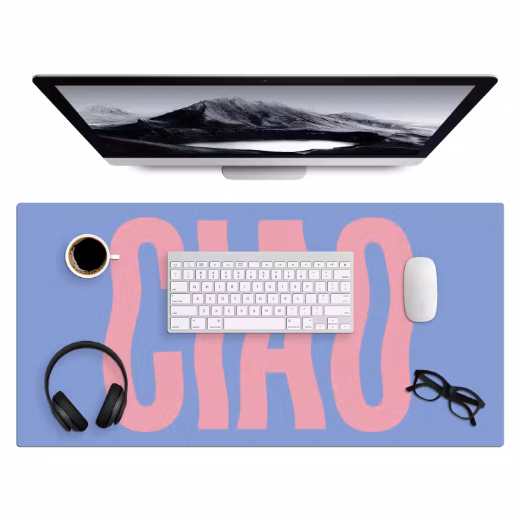 Bureau onderlegger - Ciao - Roze - Blauw - Golvend — 4