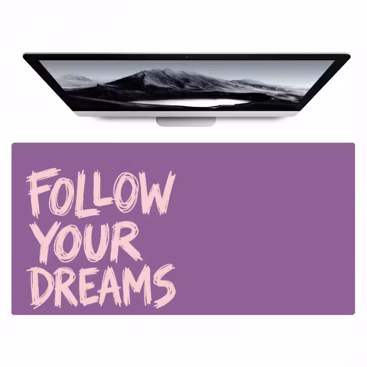 Bureau onderlegger - Follow your dreams - Paars - Penseeltextuur — 1