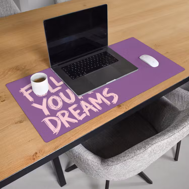 Bureau onderlegger - Follow your dreams - Paars - Penseeltextuur — 3