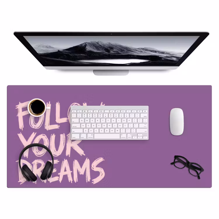 Bureau onderlegger - Follow your dreams - Paars - Penseeltextuur — 4