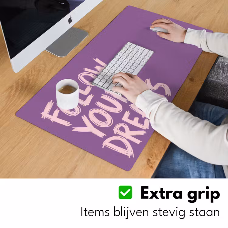 Bureau onderlegger - Follow your dreams - Paars - Penseeltextuur — 6