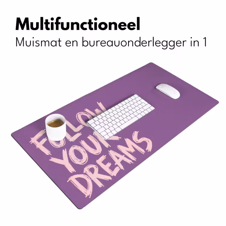 Bureau onderlegger - Follow your dreams - Paars - Penseeltextuur — 7