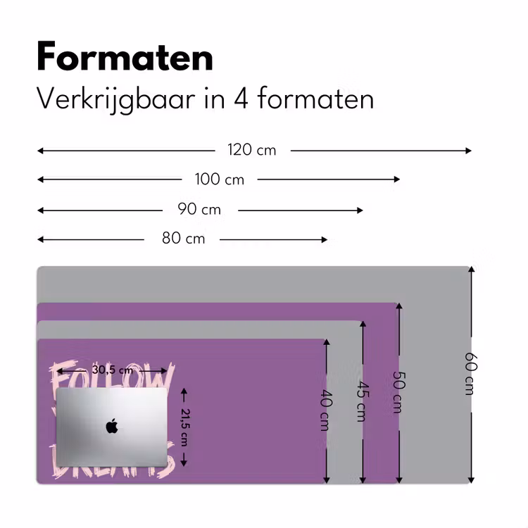 Bureau onderlegger - Follow your dreams - Paars - Penseeltextuur — 8