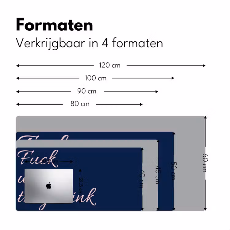 Bureau onderlegger - Fuck what they think - Blauw - Cursief — 8