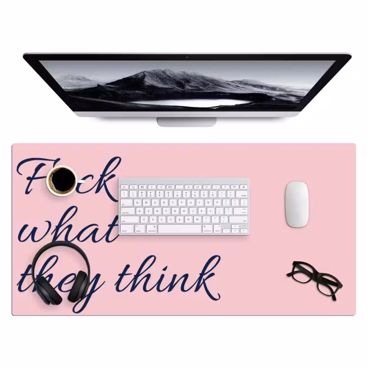 Bureau onderlegger - Fuck what they think - Roze - Minimalistisch — 4