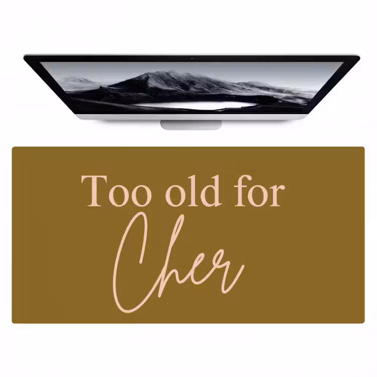 Bureau onderlegger - Groen - Too old for cher - Roze — 1