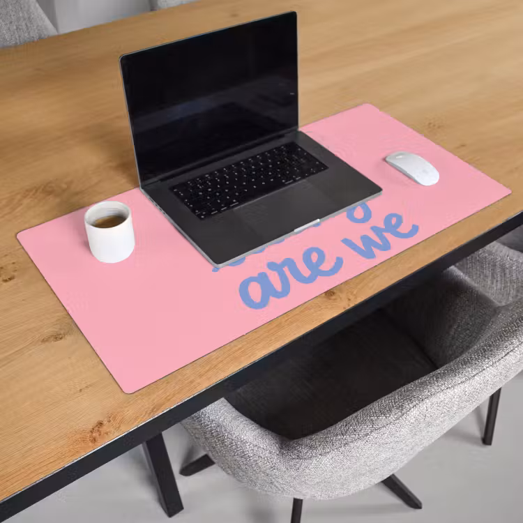 Bureau onderlegger - How lucky are we - Klavervier - Roze - Blauw — 3