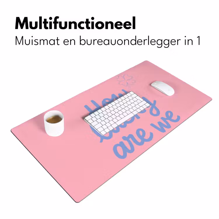 Bureau onderlegger - How lucky are we - Klavervier - Roze - Blauw — 7