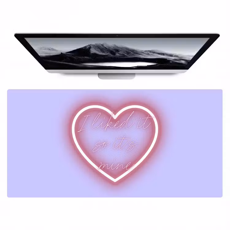 Bureau onderlegger - I liked it so it's mine - Neon hart - Paars — 1