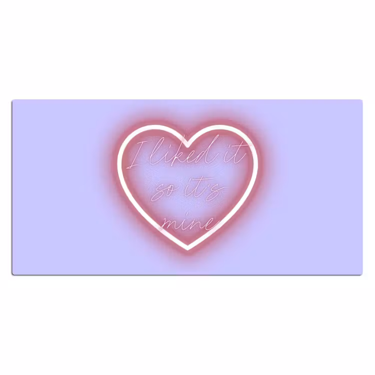 Bureau onderlegger - I liked it so it's mine - Neon hart - Paars — 2