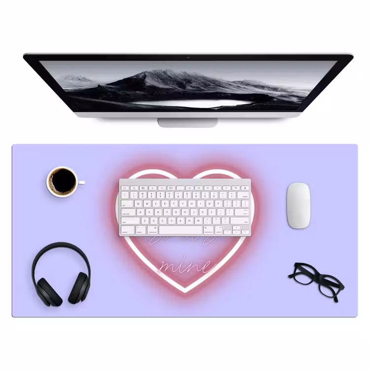 Bureau onderlegger - I liked it so it's mine - Neon hart - Paars — 4
