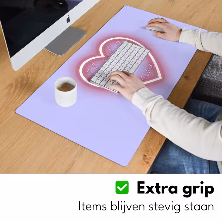 Bureau onderlegger - I liked it so it's mine - Neon hart - Paars — 6