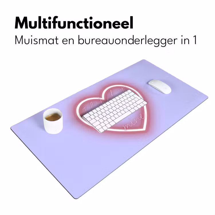 Bureau onderlegger - I liked it so it's mine - Neon hart - Paars — 7
