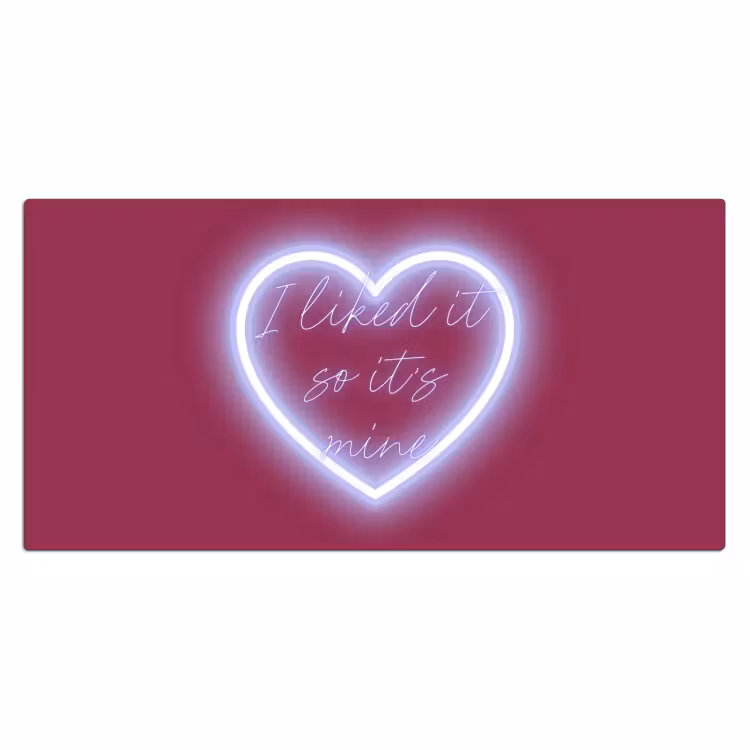 Bureau onderlegger - I liked it so it's mine - Neon hart - Roze — 2