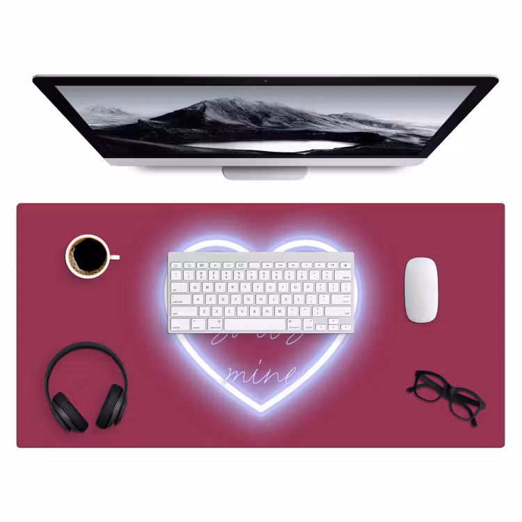 Bureau onderlegger - I liked it so it's mine - Neon hart - Roze — 4