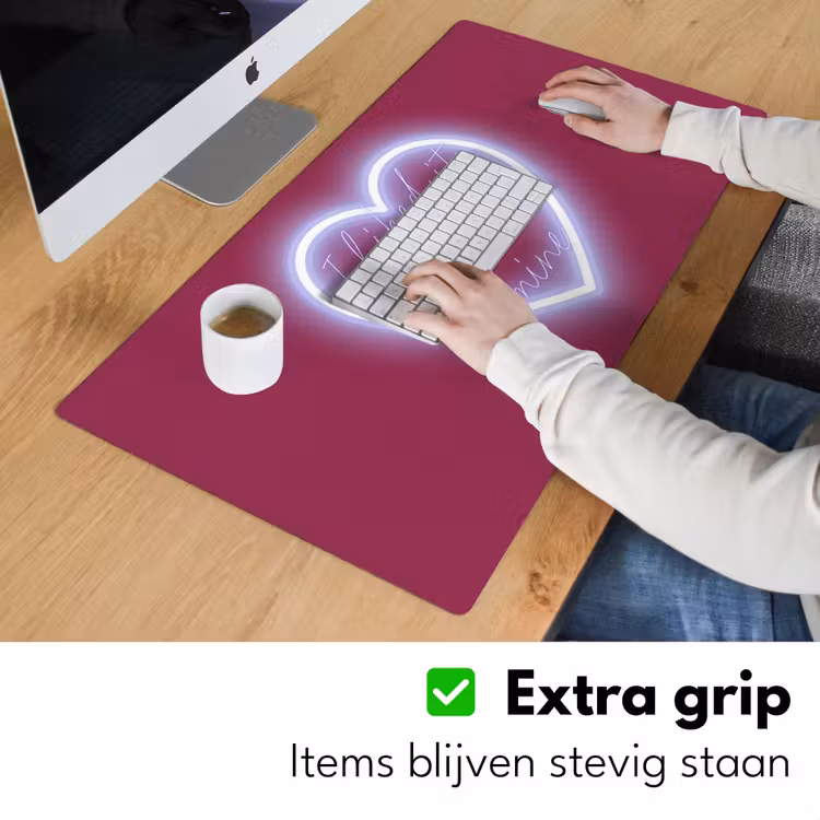 Bureau onderlegger - I liked it so it's mine - Neon hart - Roze — 6
