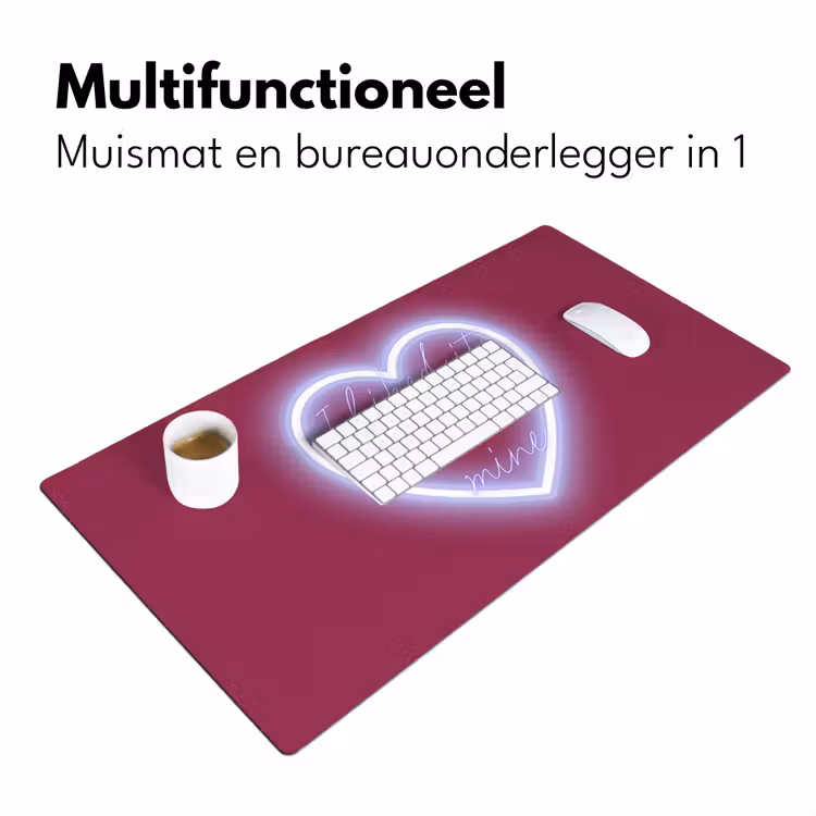 Bureau onderlegger - I liked it so it's mine - Neon hart - Roze — 7