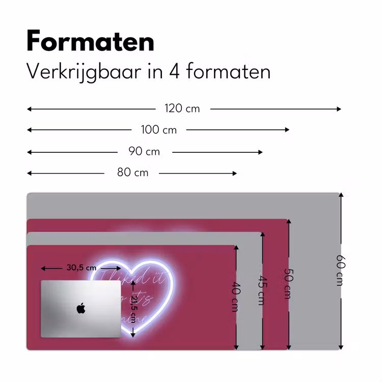 Bureau onderlegger - I liked it so it's mine - Neon hart - Roze — 8