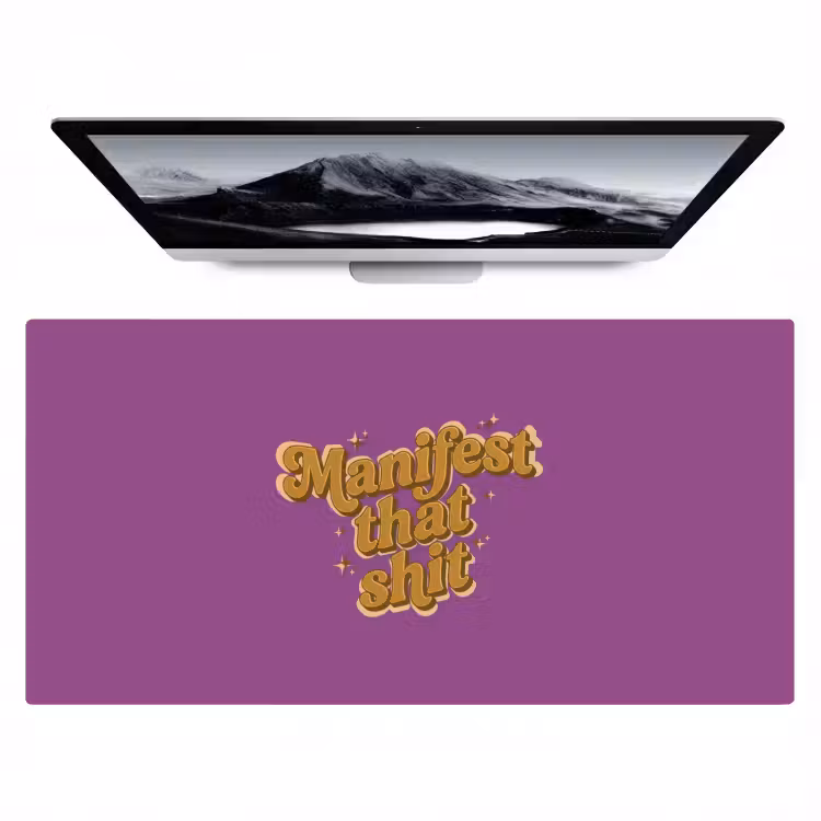 Bureau onderlegger - Manifest that shit - Paars - Glitter — 1