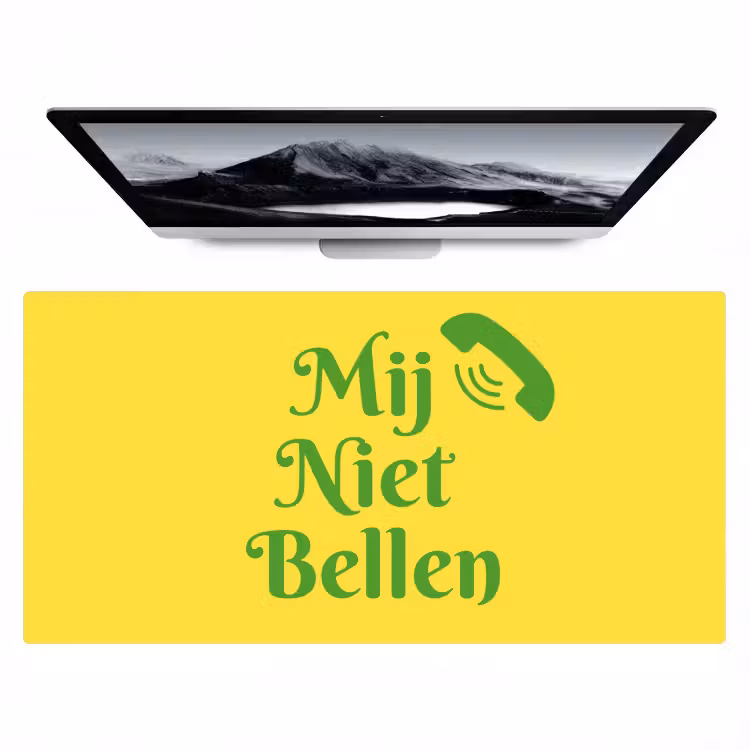 Bureau onderlegger - Mij niet bellen - Telefoon - Geel — 1
