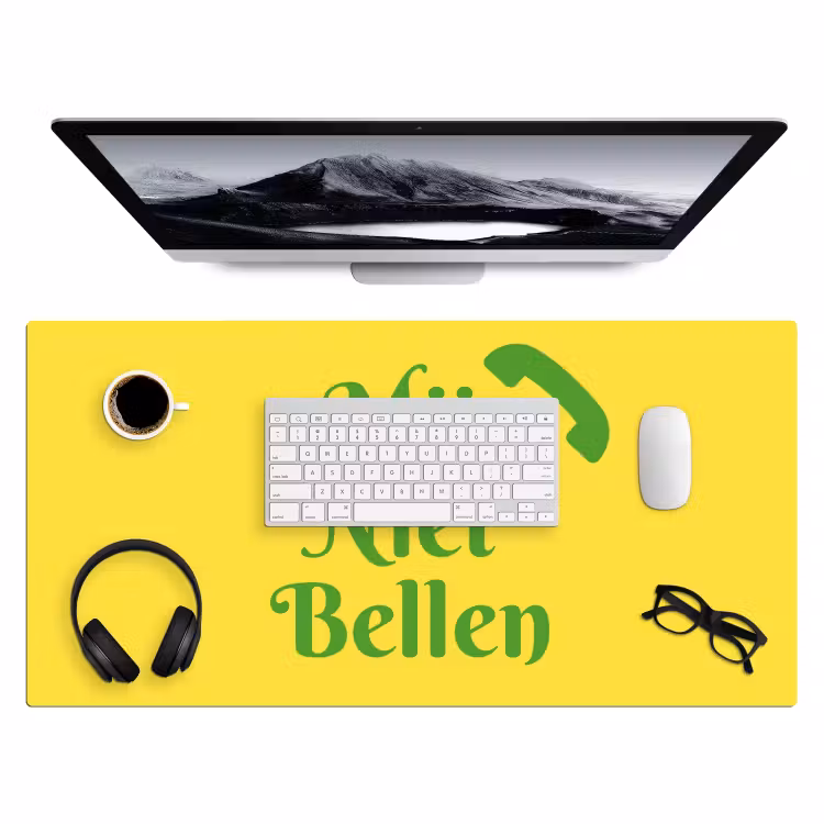 Bureau onderlegger - Mij niet bellen - Telefoon - Geel — 4