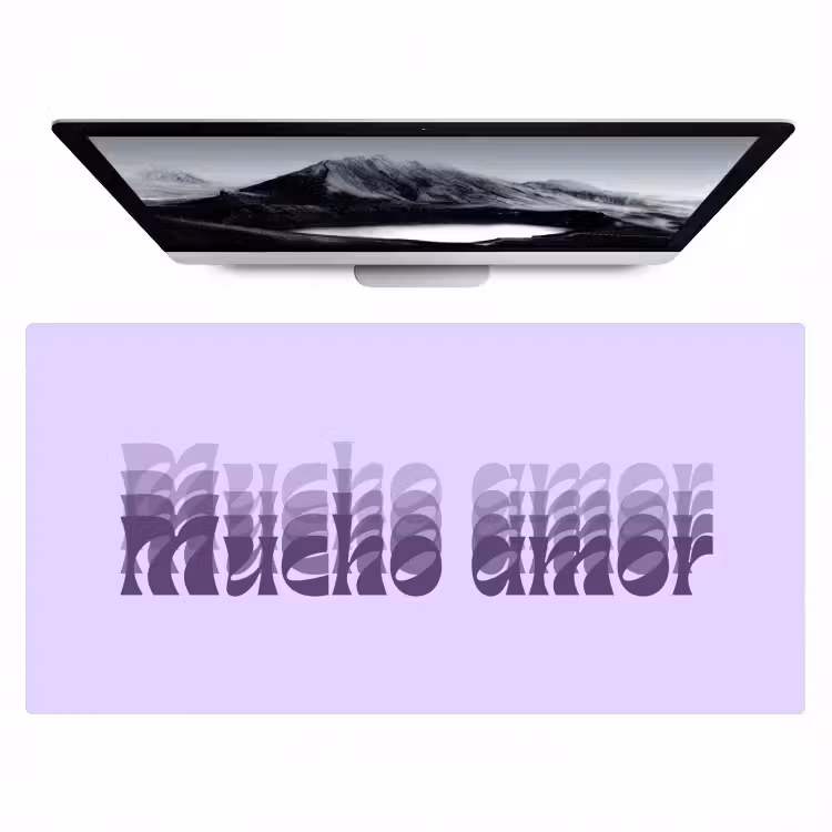 Bureau onderlegger - Mucho amor - Paars - Gelaagde letters — 1