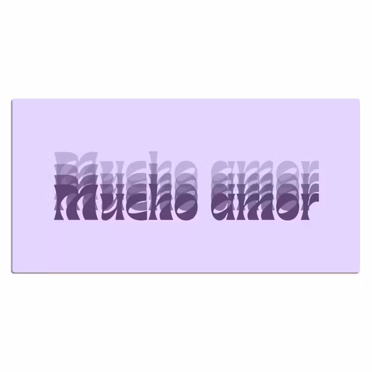 Bureau onderlegger - Mucho amor - Paars - Gelaagde letters — 2