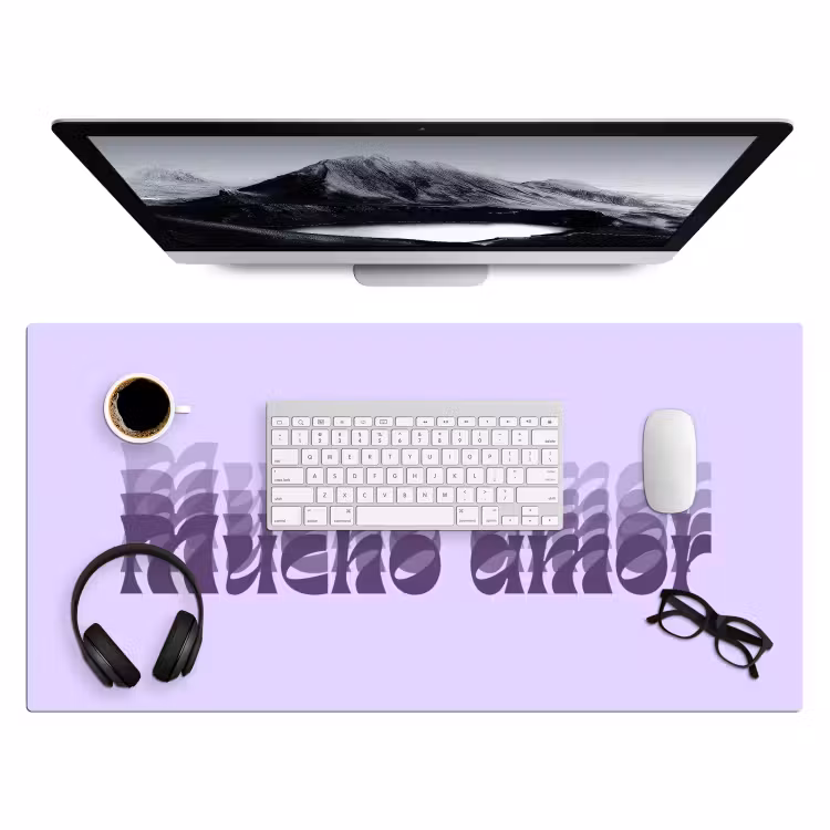 Bureau onderlegger - Mucho amor - Paars - Gelaagde letters — 4
