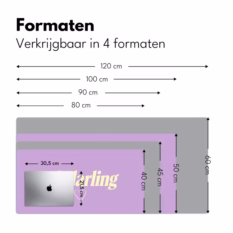 Bureau onderlegger - Oh darling - Hart - Paars — 8