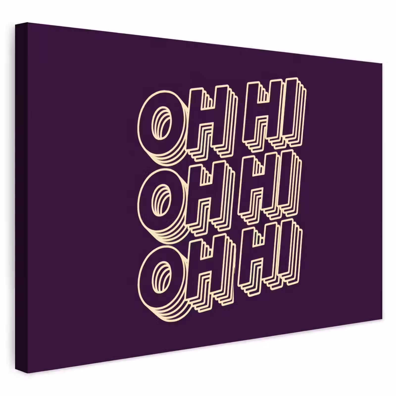 Buiten canvas - Oh hi - Paars - 3D — 1