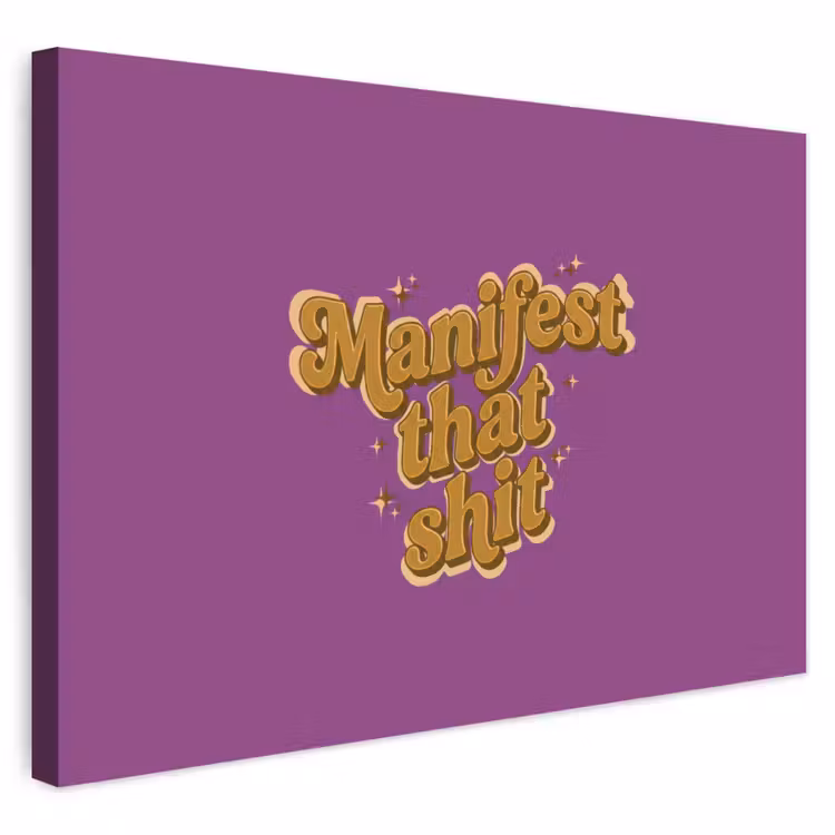 Buiten canvas - Manifest that shit - Paars - Glitter — 1