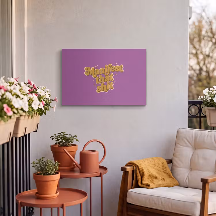 Buiten canvas - Manifest that shit - Paars - Glitter — 4