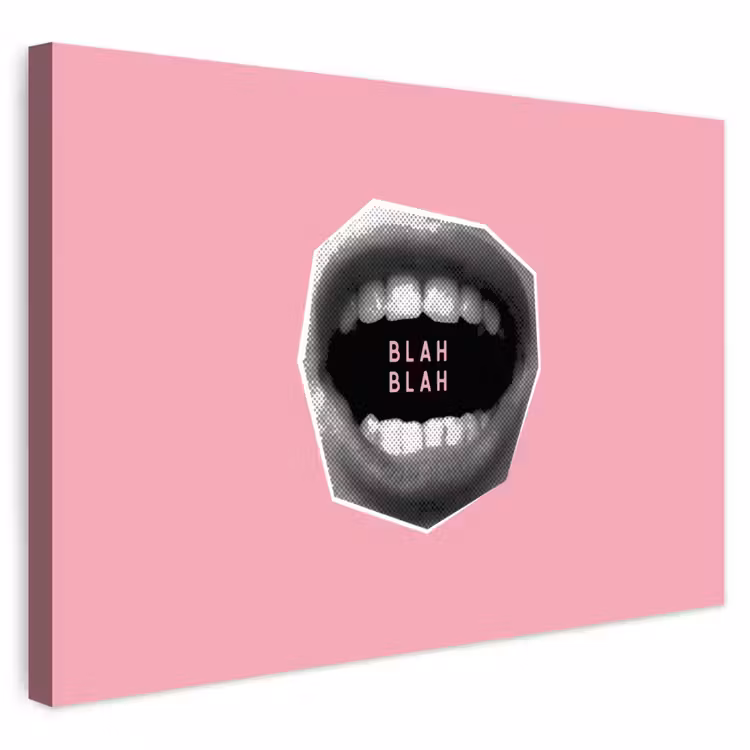 Buiten canvas - Mond - BLAH BLAH - Roze — 1