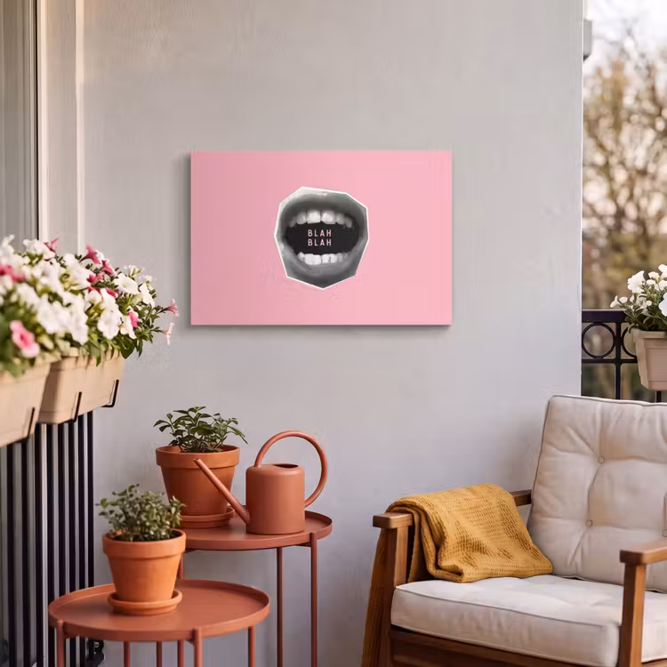Buiten canvas - Mond - BLAH BLAH - Roze — 4