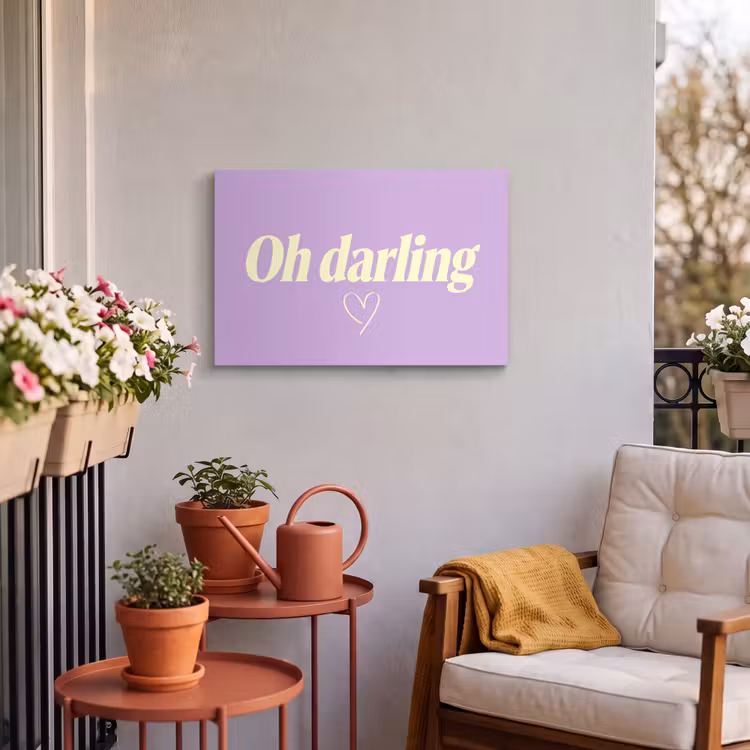 Buiten canvas - Oh darling - Hart - Paars — 4