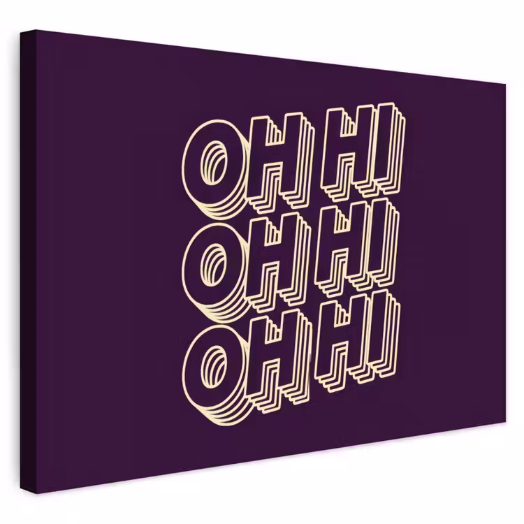 Buiten canvas - Oh hi - Paars - 3D — 1