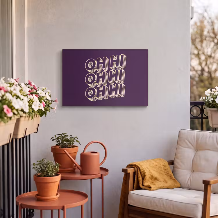 Buiten canvas - Oh hi - Paars - 3D — 4