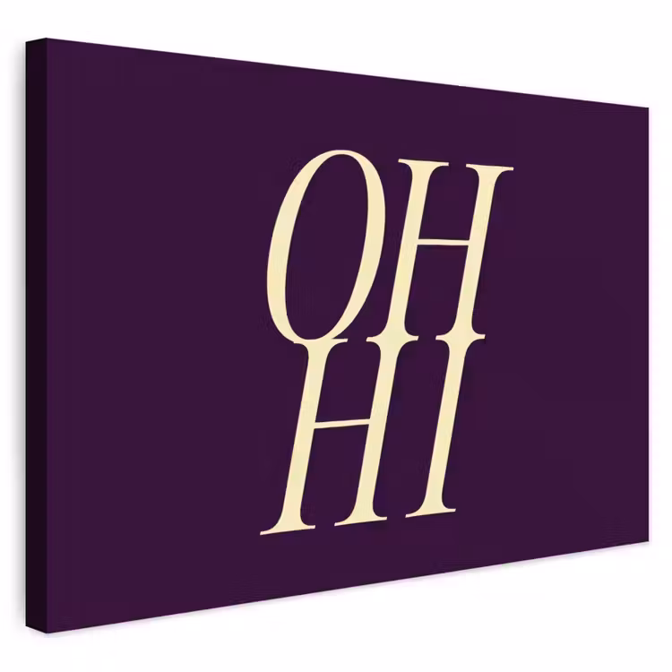 Buiten canvas - Oh hi - Paars - Minimalistisch — 1