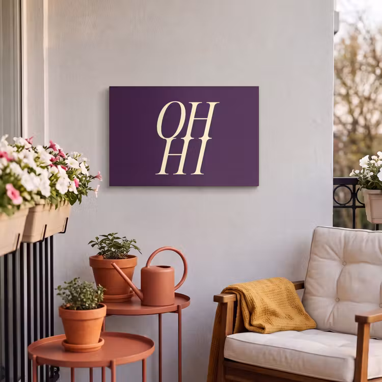 Buiten canvas - Oh hi - Paars - Minimalistisch — 4