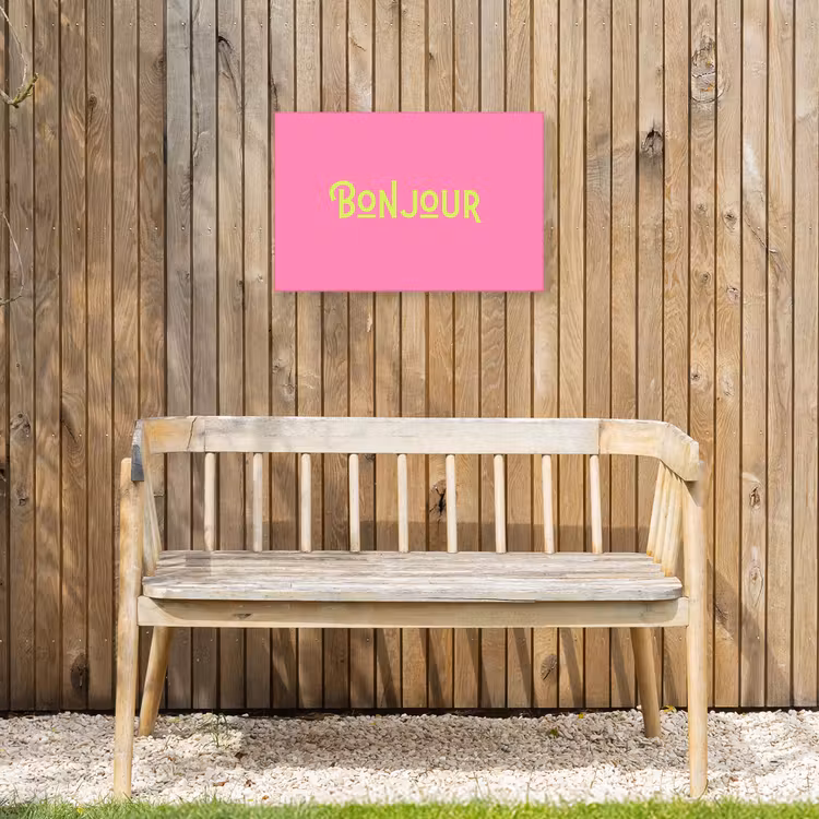 Buiten canvas - Roze - Groene Bonjour - art-deco — 3