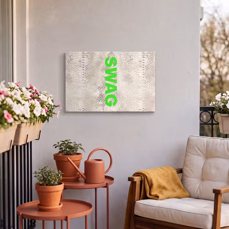 Buiten canvas - Slangenprint - SWAG - Neon - Groen — 3