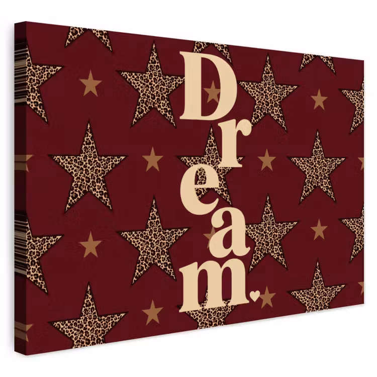 Buiten canvas - Sterren - Luipaardprint - Dream - Bordeaux — 1