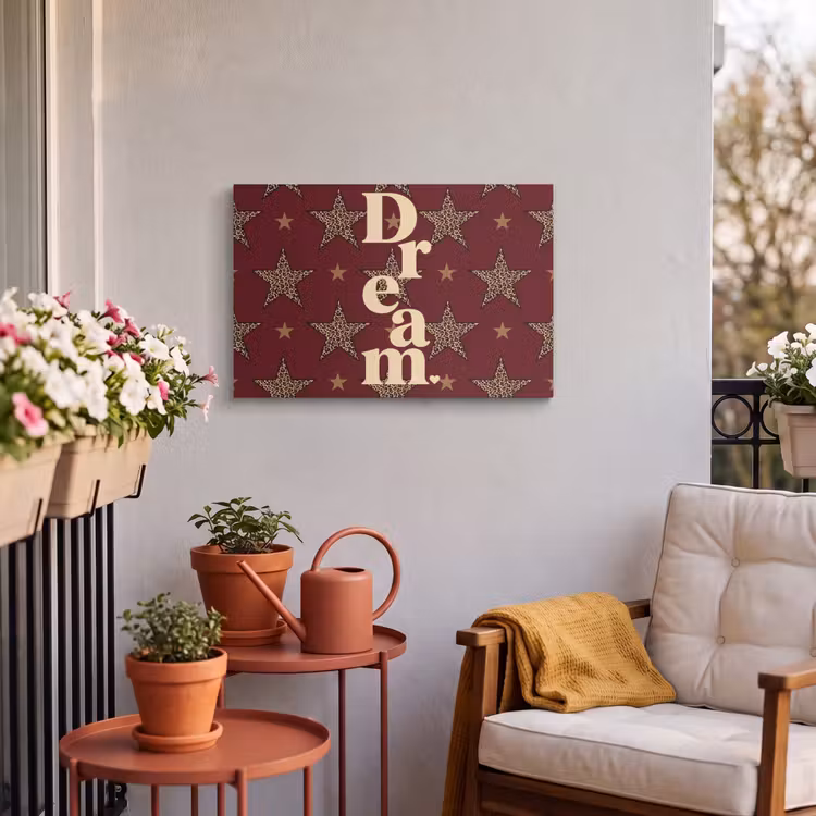 Buiten canvas - Sterren - Luipaardprint - Dream - Bordeaux — 4