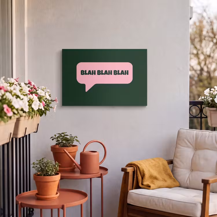 Buiten canvas - Tekstwolk - BLAH BLAH BLAH - Roze — 4
