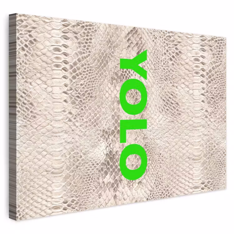 Buiten canvas - YOLO - Groen - Neon - Slangenprnt — 1