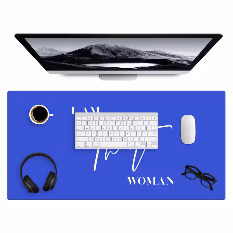 Bureau onderlegger - Blauw - I am that woman - Sierlijk - Minimalistisch — 4