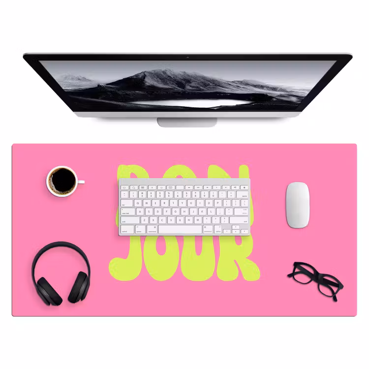 Bureau onderlegger - Bonjour - Roze - Fel groen — 4
