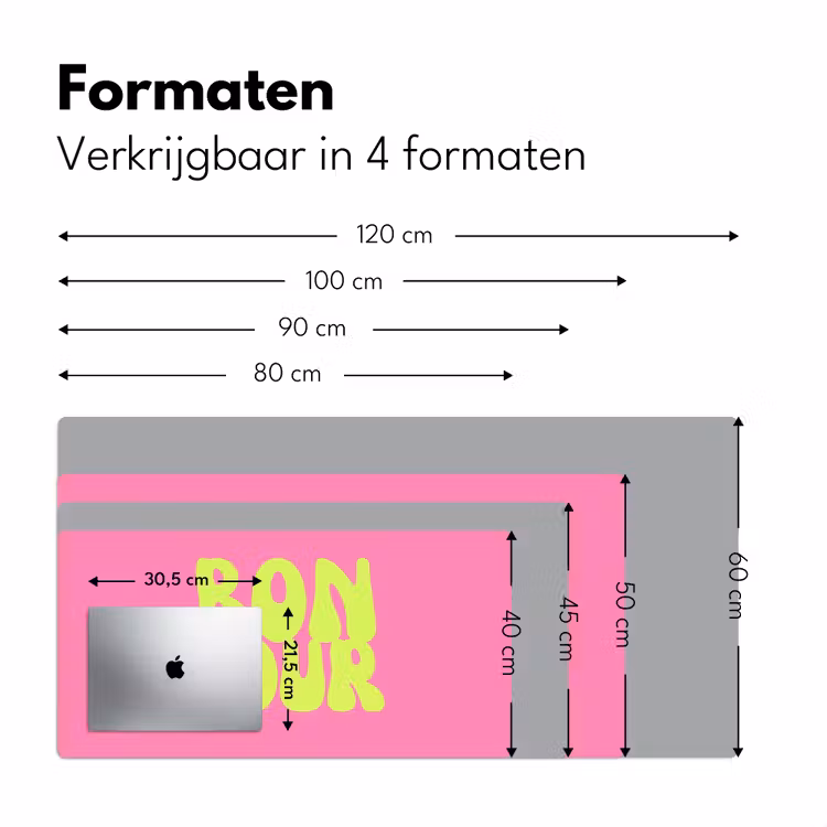 Bureau onderlegger - Bonjour - Roze - Fel groen — 8