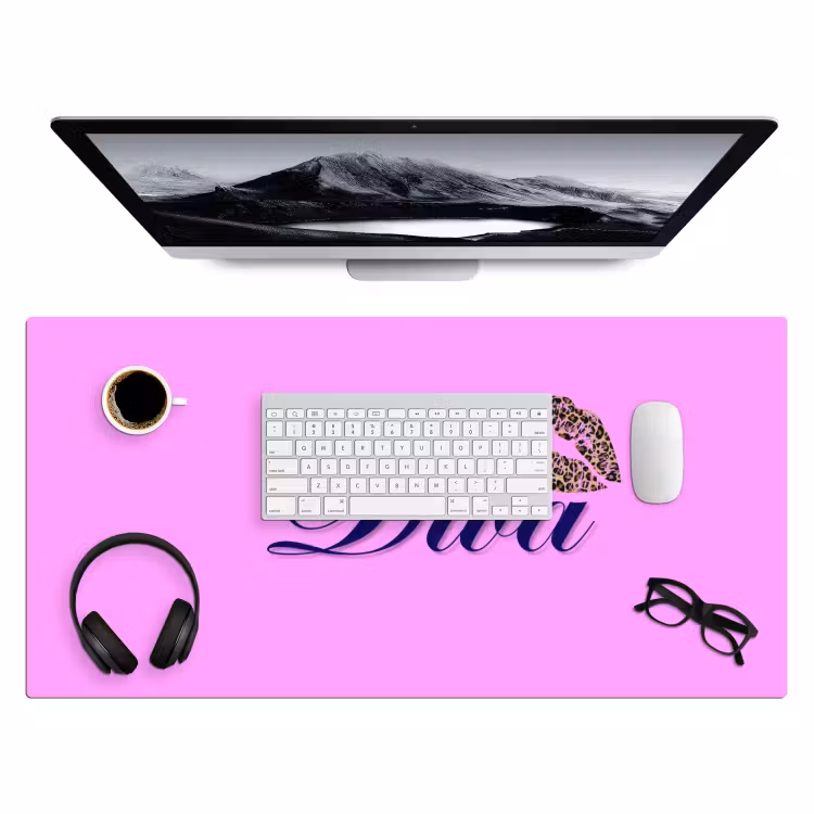 Bureau onderlegger - Diva - Lip - Panterprint - Roze — 4